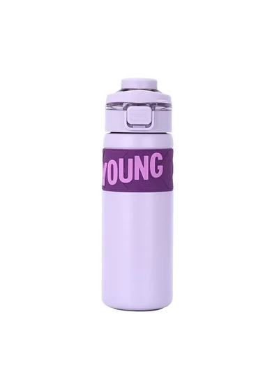 Mobcos 304 Stainless Steel Double Wall Vacuum Insulated Cup with Bounce Lid Straw 650ml Hiking Sports Water Bottle (Purple)