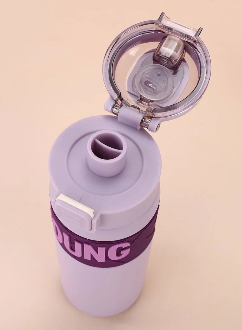 Mobcos 304 Stainless Steel Double Wall Vacuum Insulated Cup with Bounce Lid Straw 650ml Hiking Sports Water Bottle (Purple)