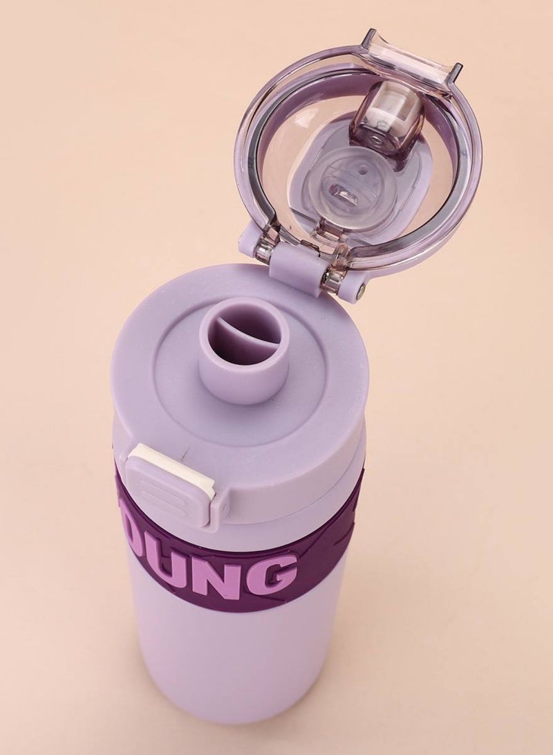 Mobcos 304 Stainless Steel Double Wall Vacuum Insulated Cup with Bounce Lid Straw 650ml Hiking Sports Water Bottle (Purple) - Image 3