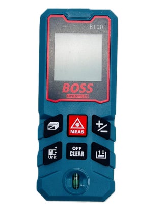Boss Lifestyle 100M Laser Distance Measure Meter with 1 Bubble Level, Min/In/Ft Unit Switching, LCD Backlit Display, Pythagorean Mode, Area and Volume - pzsku/Z7D60BC8ED16E8A91F718Z/45/_/1728373443/7c2fc1aa-da2f-4767-94d2-0270bb8cc4f9
