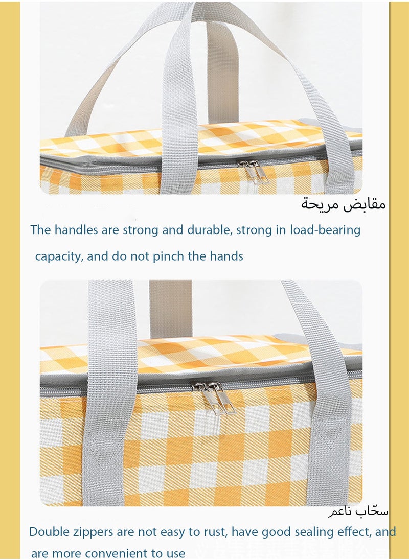 HANAMICHI Insulated Picnic Basket Foldable Ice Bag Ice Basket Outdoor Insulated Refrigerated Portable Storage Basket Foldable Design (Gray)  - Image 5