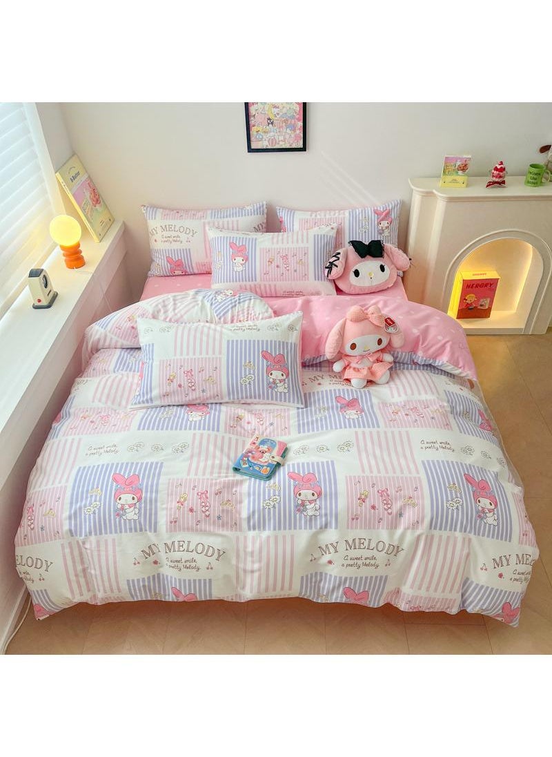 Generic 4-Piece Melody Cotton Comfortable Set Bed Sheet Set Children'S Day Gift Birthday Gift 200X230cm  - Image 1