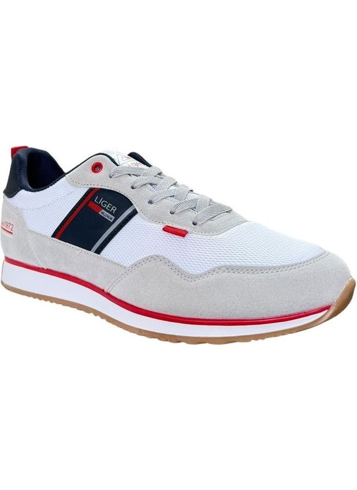 Liger Men's Casual Sneaker Sports Shoes White - Navy Blue  - Image 1