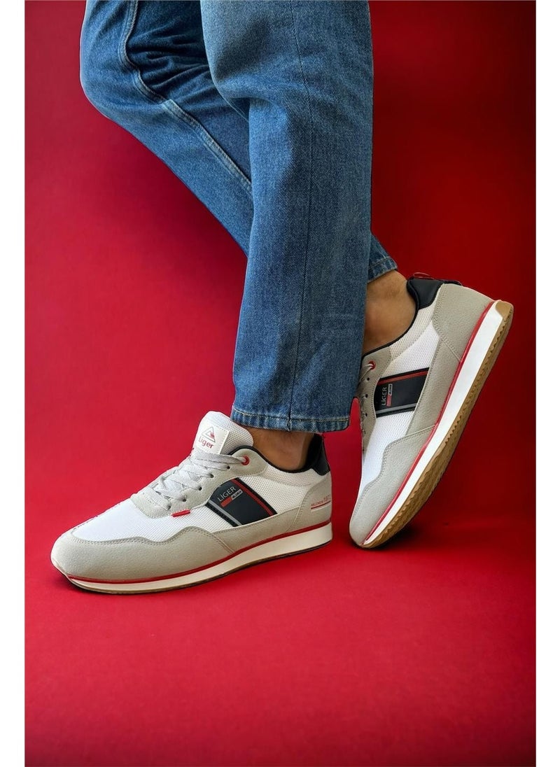 Liger Men's Casual Sneaker Sports Shoes White - Navy Blue  - Image 4