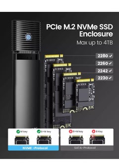 Aluminum M.2 NVMe SSD Enclosure , Tool-Free 10Gbps USB C Adapter, USB 3.2 M.2 NVMe Reader, External SSD Case Thunderbolt 3 Compatible, Supports 4TB 2230/2242/2260/2280 PCIe M-Key SSDs-PWM2-BK - pzsku/Z7D60D7EA679462FB5E6AZ/45/_/1723760694/c9b5fdde-c24d-478a-b2c9-1d4d79b9b87b