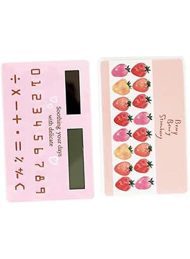 2Pcs Ultra Thin Solar Calculator Set Mini Cute Pink Portable For Students Office - Image 1