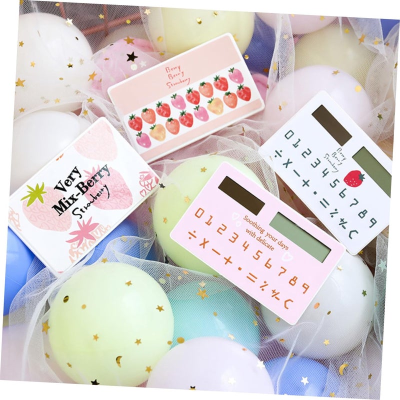 2Pcs Ultra Thin Solar Calculator Set Mini Cute Pink Portable For Students Office - Image 4