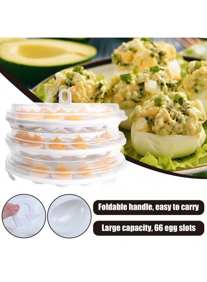 HANSGO 3PCS Deviled Egg Platter, Deviled Egg Carrier With Lid Egg Containers Egg Tray with Lid for Festival Party Favor Home Kitchen Refrigerator Supplies - Image 2
