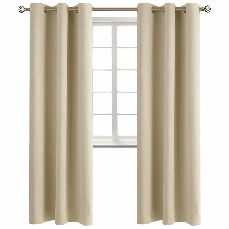 BGment Bgress Room الستائر الستائر 84 بوصة - الستائر الحرارية المعزولة الحرارية ستائر معالجة النافذة لغرفة النوم 2 لوحات 42 × 84 بوصة البيج - Image 1