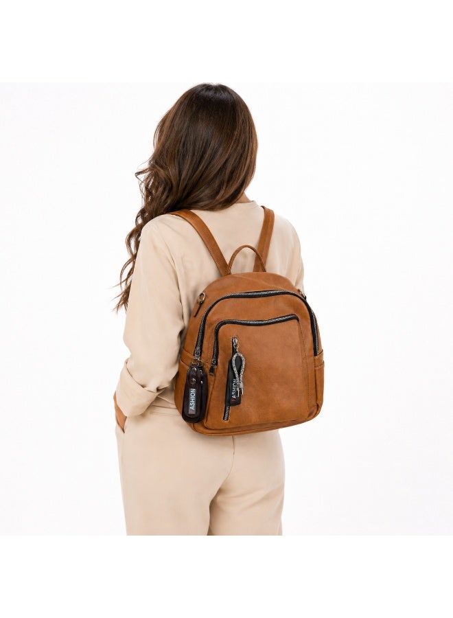 Women’s Convertible Shoulder Bag and Backpack with Multiple Zipper Pockets – Practical Everyday Bag for Work, College, Shopping and Travel - Image 1
