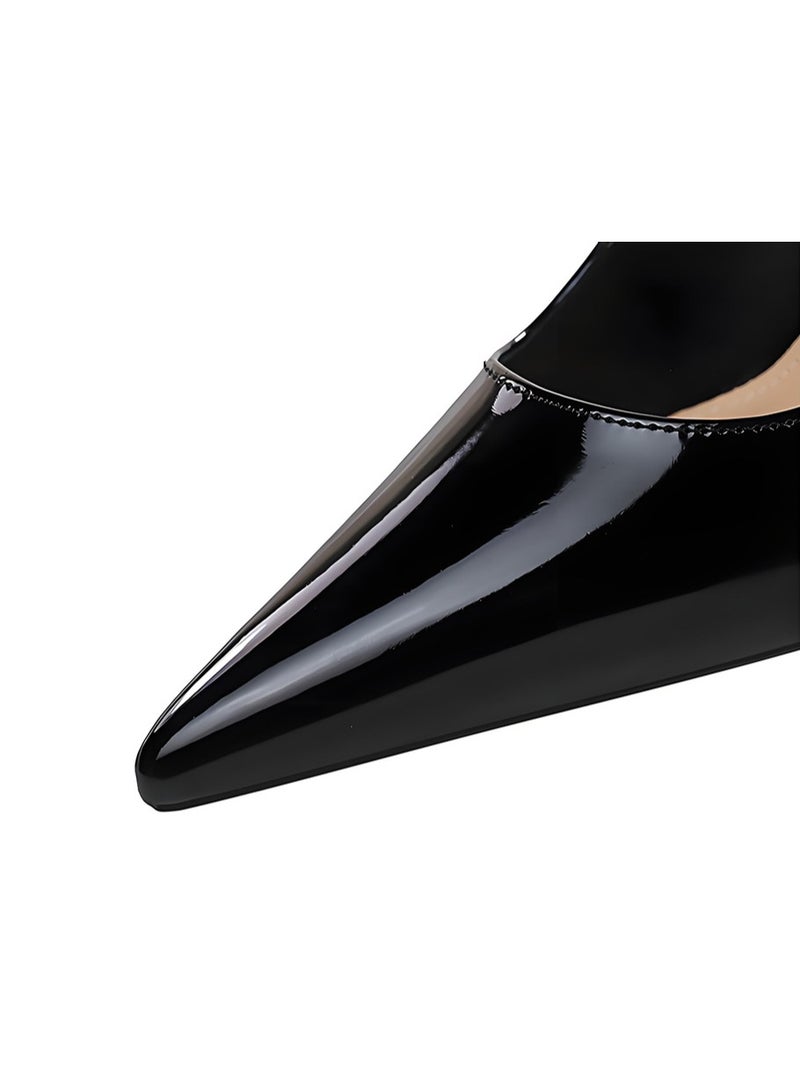 بيج تري المرأة مغلقة أشارت إصبع القدم مضخات سلينغباك ستيليتو كعب عالي الصنادل الأسود 7CM - Image 3