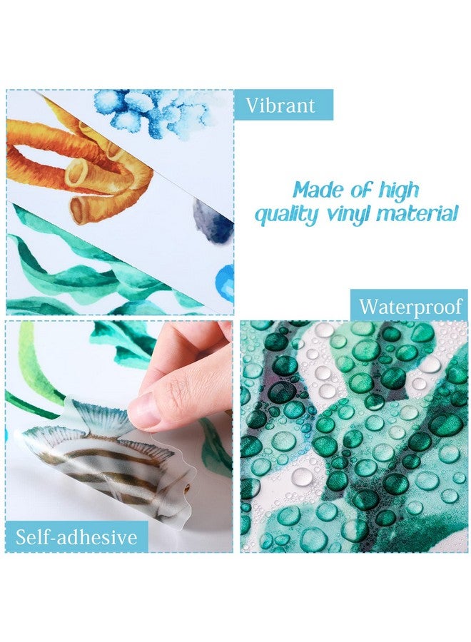 Marspark 3 Pieces Large Watercolor Sharks Wall Decals Ocean Animal Peel And Stick Wall Sticker Under The Sea Marine Life Theme Decals Nursery Room Home Decor Boy Girl Kid Party Supply 11.2 X 34.6 Inches - Image 4