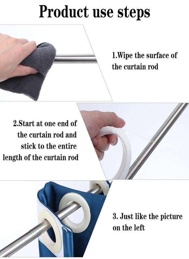 Neyauo Curtain Glide Tape Curtain Rod Tape Curtains Ring Smooth Tapes for Shower and Drapery Adhesive Strips, Easy DIY Installation(2 Rolls) - Image 4