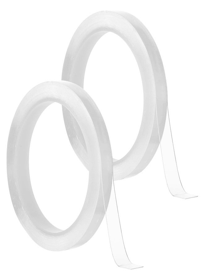 Neyauo Curtain Glide Tape Curtain Rod Tape Curtains Ring Smooth Tapes for Shower and Drapery Adhesive Strips, Easy DIY Installation(2 Rolls) - Image 1
