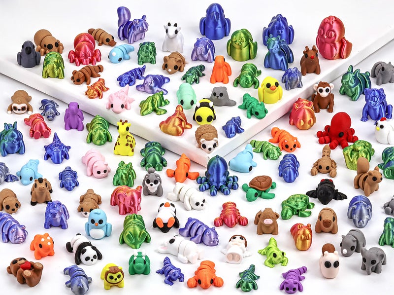 NEXT STOP M 105 PCS Animals Figures 3D Printed Animals Fidget Toys for Christmas Fun Party Favors for Kids Unique Birthday Gift Classroom Rewards Desk Pets Articulated Toy Easter Basket Stuffers - Image 2