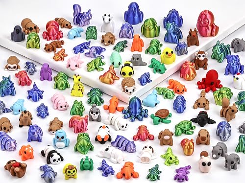 NEXT STOP M 105 PCS Animals Figures 3D Printed Animals Fidget Toys for Christmas Fun Party Favors for Kids Unique Birthday Gift Classroom Rewards Desk Pets Articulated Toy Easter Basket Stuffers - Image 1