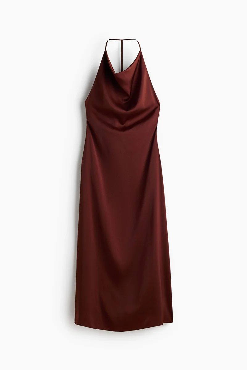H&M Satin halterneck dress