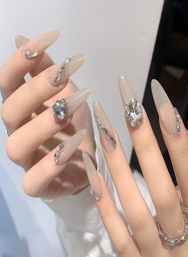 Dornail 8 PCS 3D Pearls Nail Rhinestones Nail Charms,Luxury Shiny Heart Pearl Gems Nail Charm Clear White Hearts Snowflakes Nail Crystals Diamonds Stones Nails Charms for Women Nail Art Supplies Nail Designs - Image 3