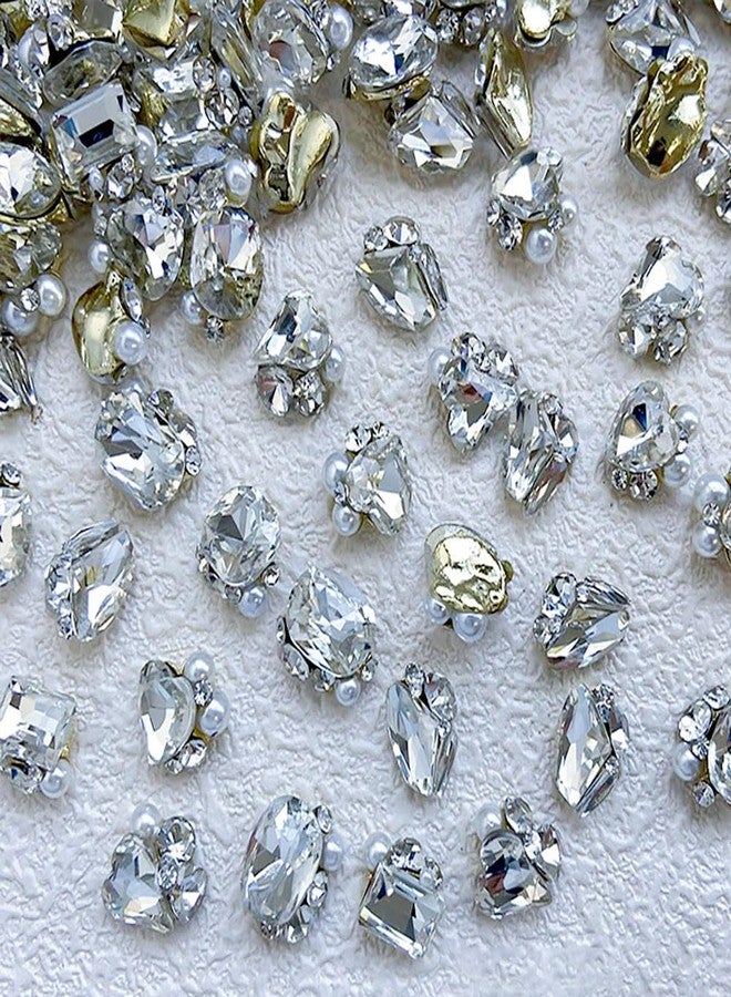 Dornail 8 PCS 3D Pearls Nail Rhinestones Nail Charms,Luxury Shiny Heart Pearl Gems Nail Charm Clear White Hearts Snowflakes Nail Crystals Diamonds Stones Nails Charms for Women Nail Art Supplies Nail Designs - Image 5