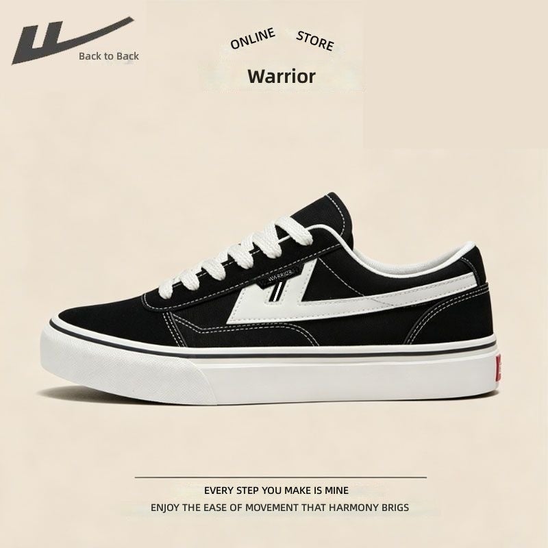 Warrior Men’s canvas shoes, autumn footwear, men’s couple’s minimalist skate shoes, lightweight and versatile casual  shoes. - Image 1