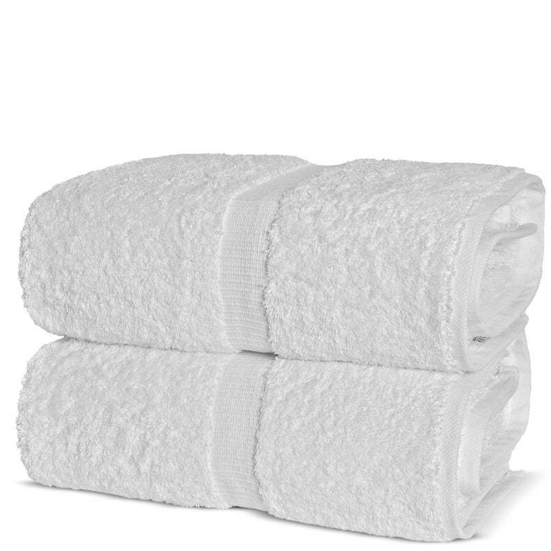 Chakir Turkish Linens Chakir Turkish Linens, 100% Cotton Premium Quality Turkish Bath Sheets (35''x70'' Large Bath Sheet Towels - White)  - Image 1
