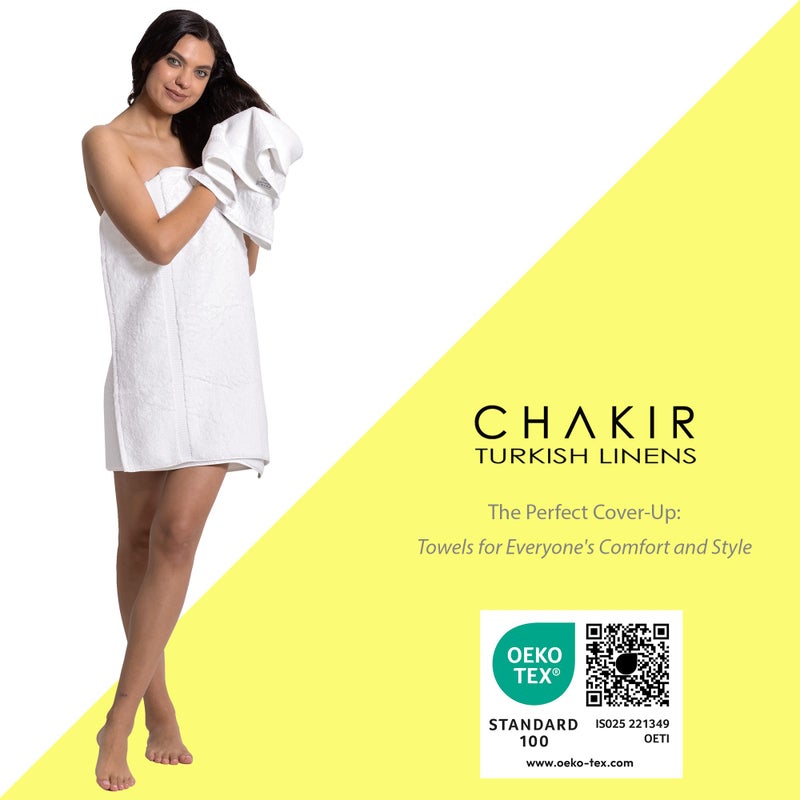Chakir Turkish Linens Chakir Turkish Linens, 100% Cotton Premium Quality Turkish Bath Sheets (35''x70'' Large Bath Sheet Towels - White)  - Image 4