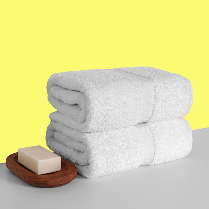 Chakir Turkish Linens Chakir Turkish Linens, 100% Cotton Premium Quality Turkish Bath Sheets (35''x70'' Large Bath Sheet Towels - White)  - Image 2