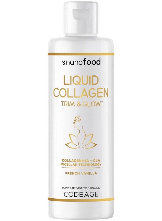 Codeage Liquid Collagen Supplement Vanilla Flavor, Beauty Trim & Glow Liposomal Collagen Peptides, CLA Conjugated Linoleic Acid, Hyaluronic Acid, Vitamin E, Hydrolyzed, Non-GMO, 15.22 fl oz - Image 1