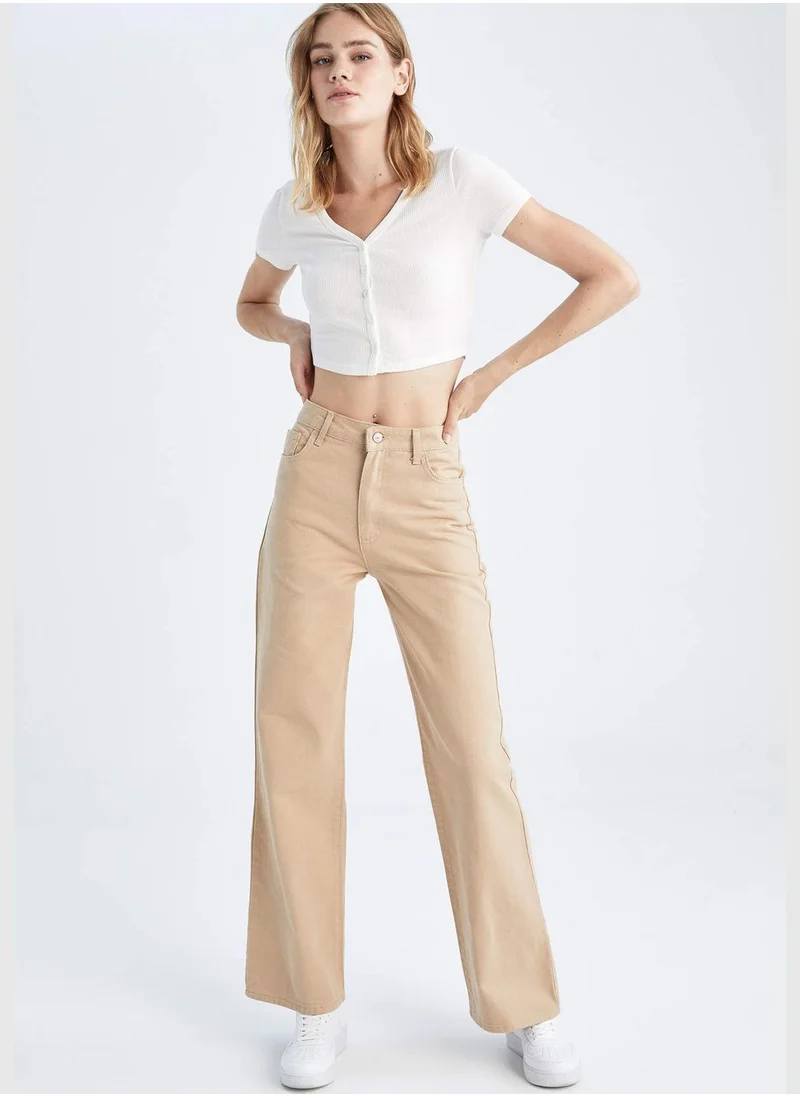 ديفاكتو Woman Wide Leg Woven Trousers