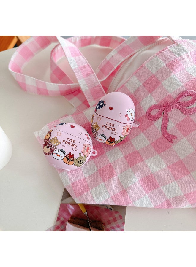 إسكدنيا حافظة ناعمة لهاتف HuaweiFreebuds456ipro3se2 من مادة Tpu الكرتونية الناعمة غطاء واقٍ لسماعات البلوتوث اللاسلكية - اللون: أبيض فاتح - صورة رمزية لإصدار Q مع حبل سماوي مضفر - الطراز: مناسب لـ Freebuds - Image 3