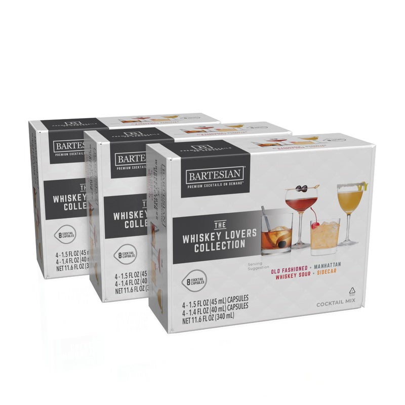 Bartesian 24-Pack Whiskey Lovers Mixer Capsules for Cocktail Machine – Home Bar Mixology Cocktails Mix Pod Capsule Set To Use With the Bartesian Cocktail Drink Maker Machine - Image 1