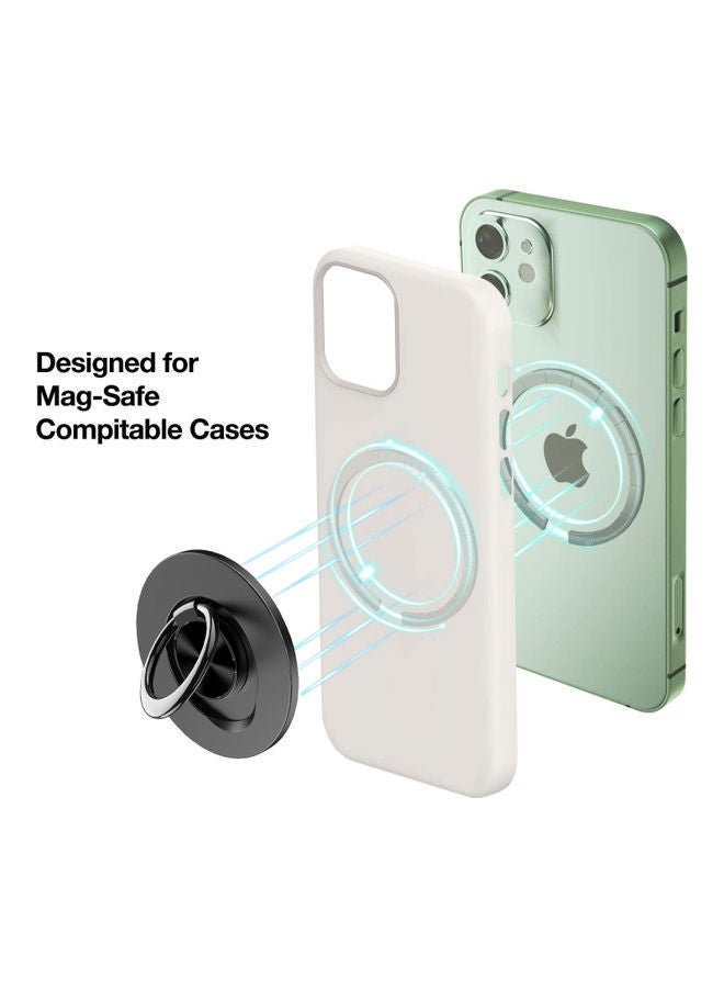 NIBEMINENT Metal Grip Magnetic Ring Holder Compatible With Apple iPhone 12/13 Mini/Pro/Max And All MagSafe Accessories Black  - Image 2