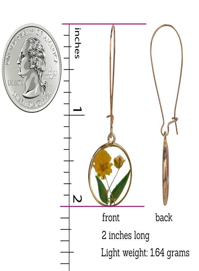 SPUNKYsoul Dried Flower Earrings for Women (Yellow) - Image 3