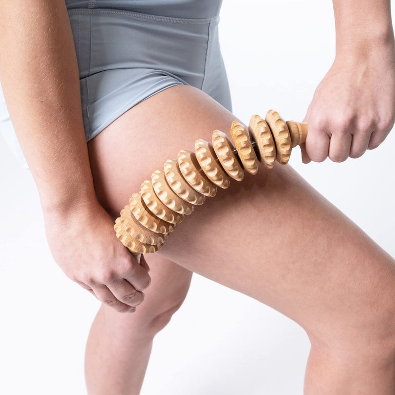 Body Back Wood Therapy Curved Roller for Maderoterapia, Lymphatic Drainage, Cellulite Massage, and Massage Rolling, Natural Muscle Massage Stick Tool for Massage and Relaxation - Image 4