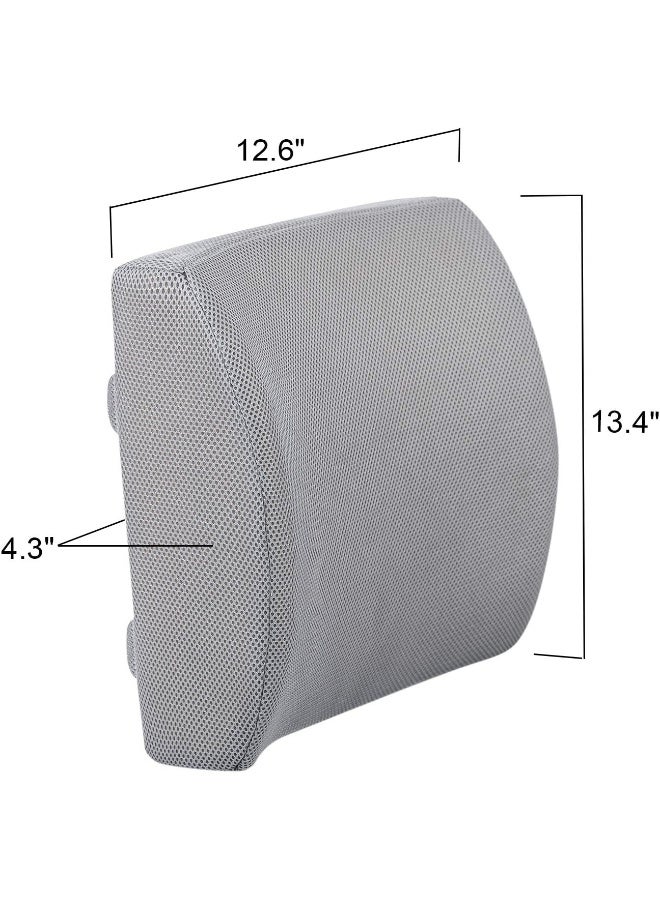LOVEHOME Lumbar Pillow for Chair and Car, Back Support for Office, Memory Foam Cushion with Mesh Cover - Gray - Image 5