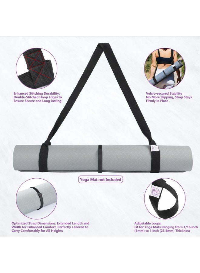 YOGAER YOGAER Yoga Mat Carrier Strap, Adjustable Thick Straps Sling for Carrying Large Mats, Stretching Band - Image 4