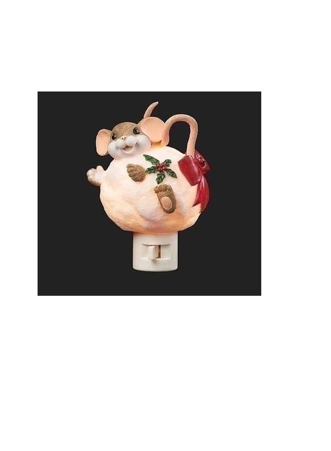 مصباح ليلي على شكل كرة ثلجية على شكل فأر روماني، ارتفاع 4.5 بوصة، مصنوع من الراتنج، مزود بقابس دوار، متعدد الألوان، مناسب لعيد الميلاد، ديكور منزلي، تقاليد العطلات