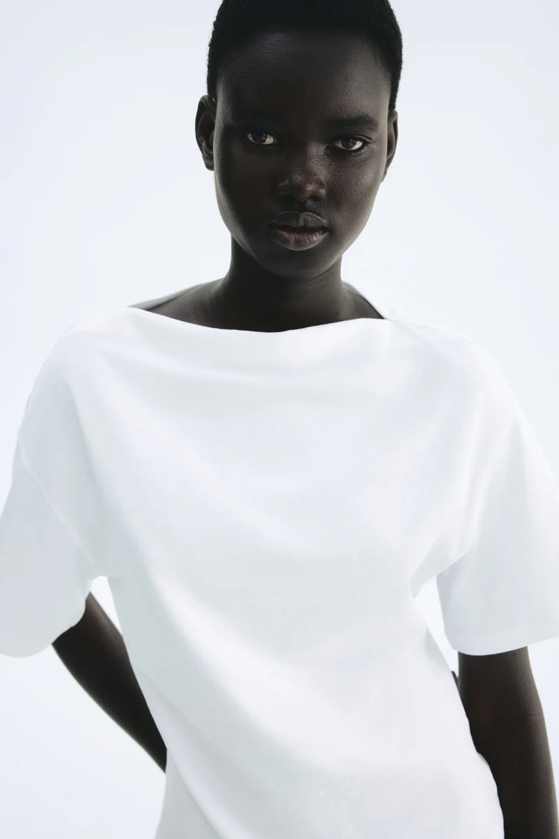 H&M Boat-neck cotton top