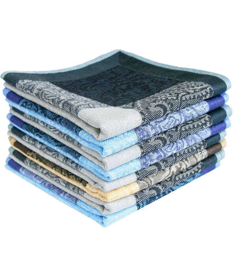 COOUSML COOUSML Mens Soft Cotton Handkerchiefs Paisley Assorted Hankies Gift Set