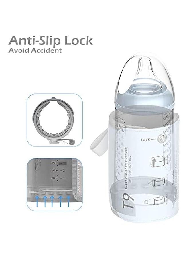 Generic - Portable Baby Portable Bottle Warmer - 40-50 Degrees Adjustable - Smart Travel Bottle Heater for Breastmilk Milk Water, Fast Milk Warmer for Baby, Blue, 40-50℃ Adjustabl - Image 1