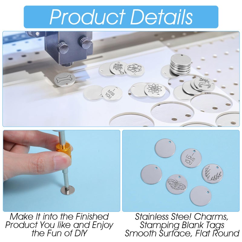 Classicseali 100PCS Blank Coins for Engraving,15mm Stainless Steel Round Coin Blanks,Thick Smooth Edge Coin Blanks for Laser Engraving, for Jewelry Making and Craft Making, Silver - Image 3