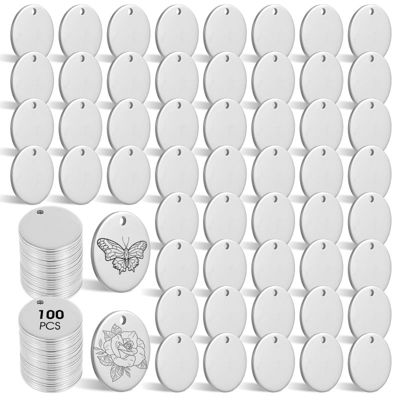 Classicseali 100PCS Blank Coins for Engraving,15mm Stainless Steel Round Coin Blanks,Thick Smooth Edge Coin Blanks for Laser Engraving, for Jewelry Making and Craft Making, Silver - Image 1