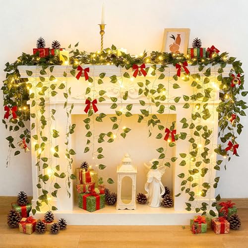CEWOR Fake Vines for Room Decor 24 Pack 168ft Artificial Ivy Greenery Garland for Bedroom Wall Decor, Hanging Green Leaves for Party Wedding Christmas Decoration - Image 3