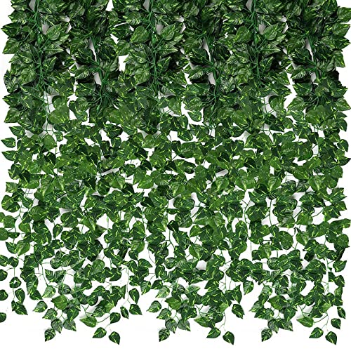 CEWOR Fake Vines for Room Decor 24 Pack 168ft Artificial Ivy Greenery Garland for Bedroom Wall Decor, Hanging Green Leaves for Party Wedding Christmas Decoration - Image 1