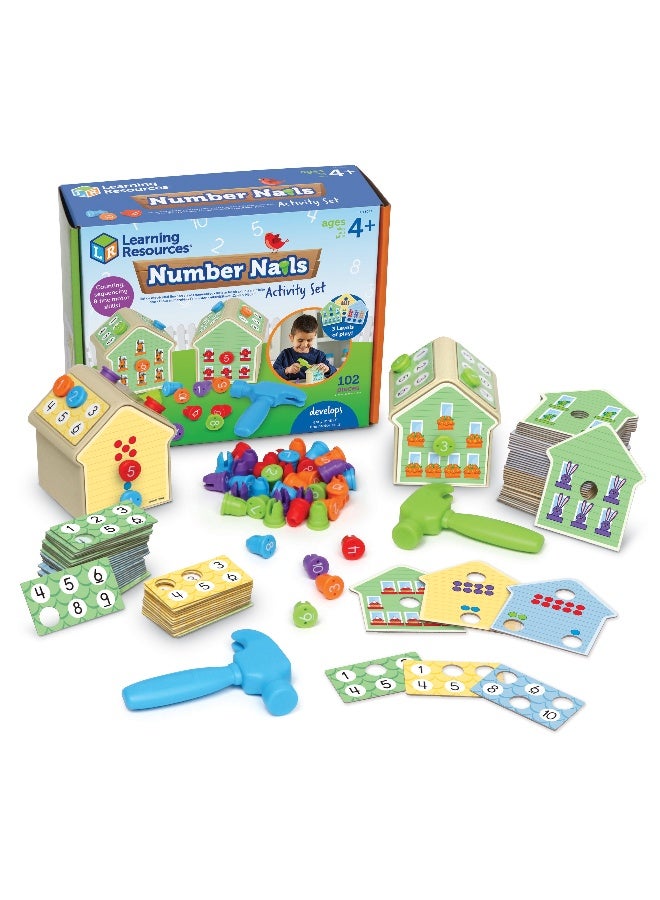 ليرننج ريسورسز مجموعة أنشطة أظافر الأرقام من Learning Resources، لعبة رياضيات لمرحلة ما قبل المدرسة للعد والتسلسل، لعبة لتنمية المهارات الحركية الدقيقة والرياضيات المبكرة، للأعمار من 3 سنوات فما فوق - Image 1