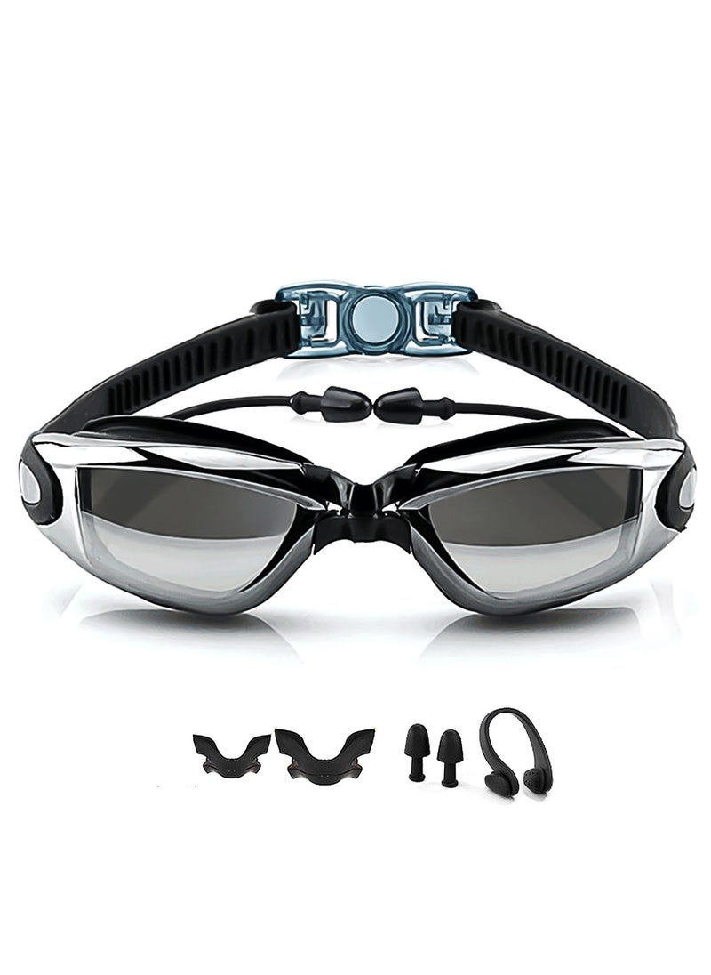 Waterproof Swimming Goggles With Conjoined Earplug And Earplugs + Nose Clip