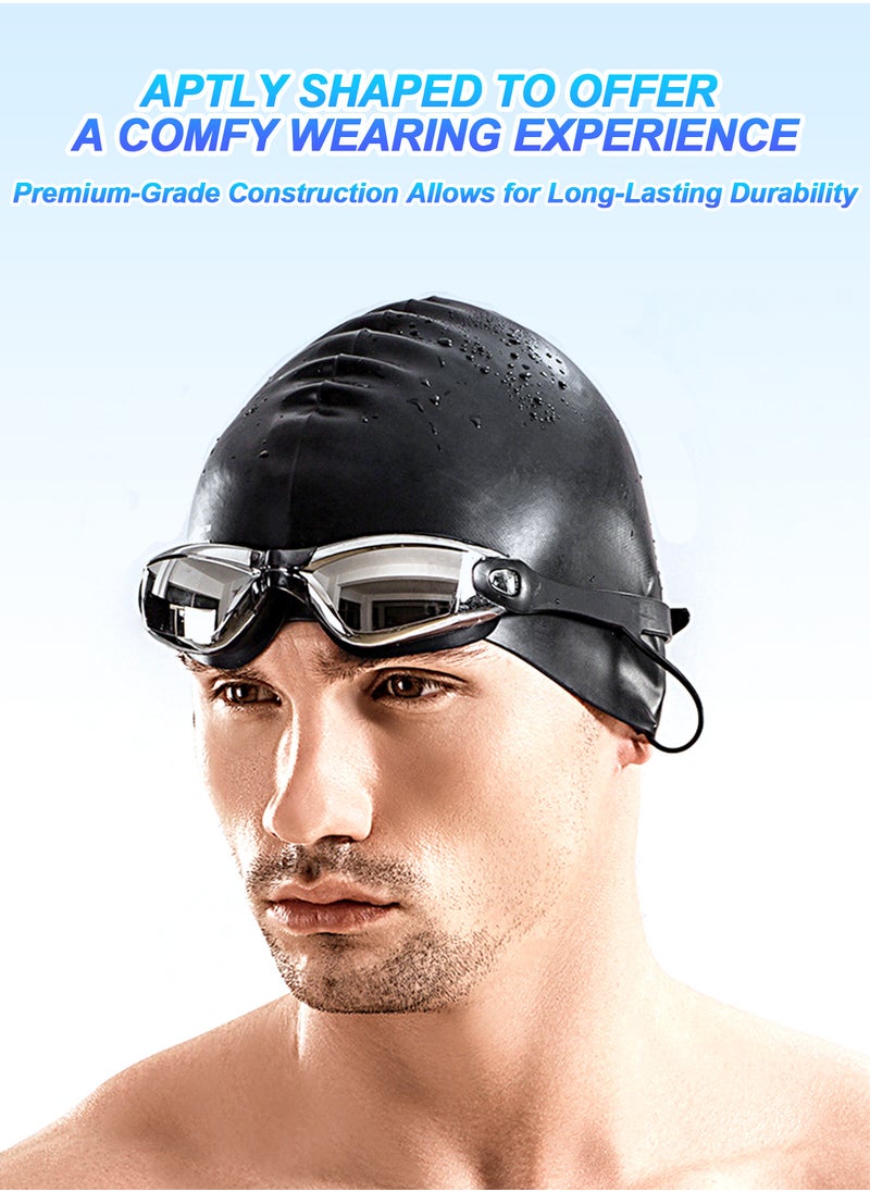 Waterproof Swimming Goggles With Conjoined Earplug And Earplugs + Nose Clip
