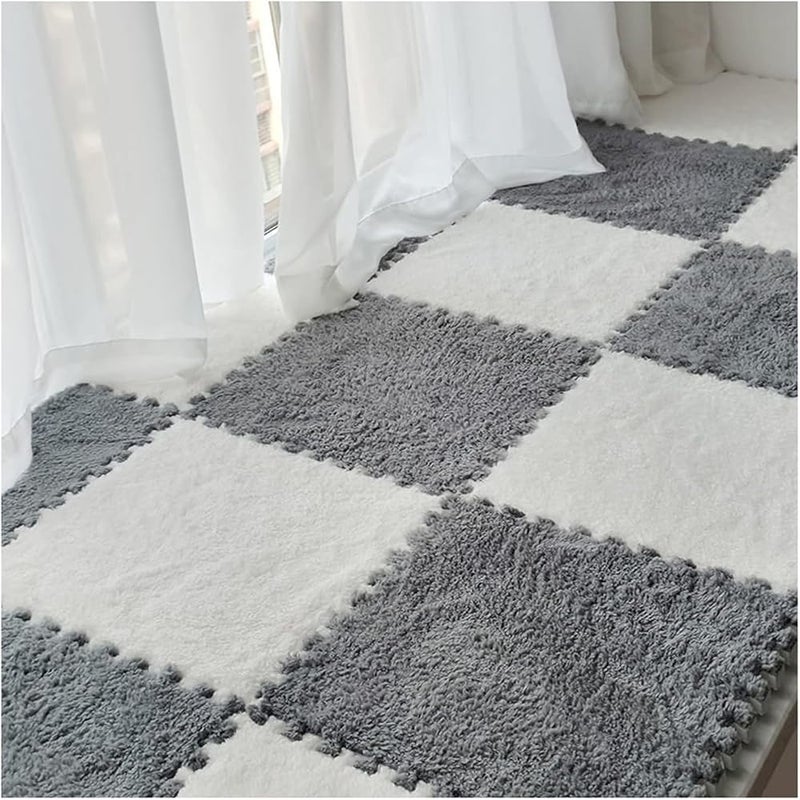 XVersion 20 Pcs 30* 30* 1cm Interlocking Foam Mat Floor Tiles - Ultimate Comfort EVA Foam Padding,Soft Plush, Non-Slip Backing, Easy to Clean, Perfect for Playroom, Bedroom(10 Pcs White &10 Pcs Gray) - Image 3
