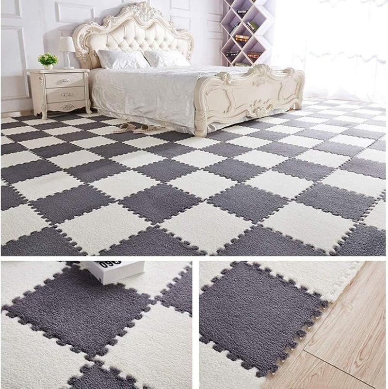 XVersion 20 Pcs 30* 30* 1cm Interlocking Foam Mat Floor Tiles - Ultimate Comfort EVA Foam Padding,Soft Plush, Non-Slip Backing, Easy to Clean, Perfect for Playroom, Bedroom(10 Pcs White &10 Pcs Gray) - Image 5