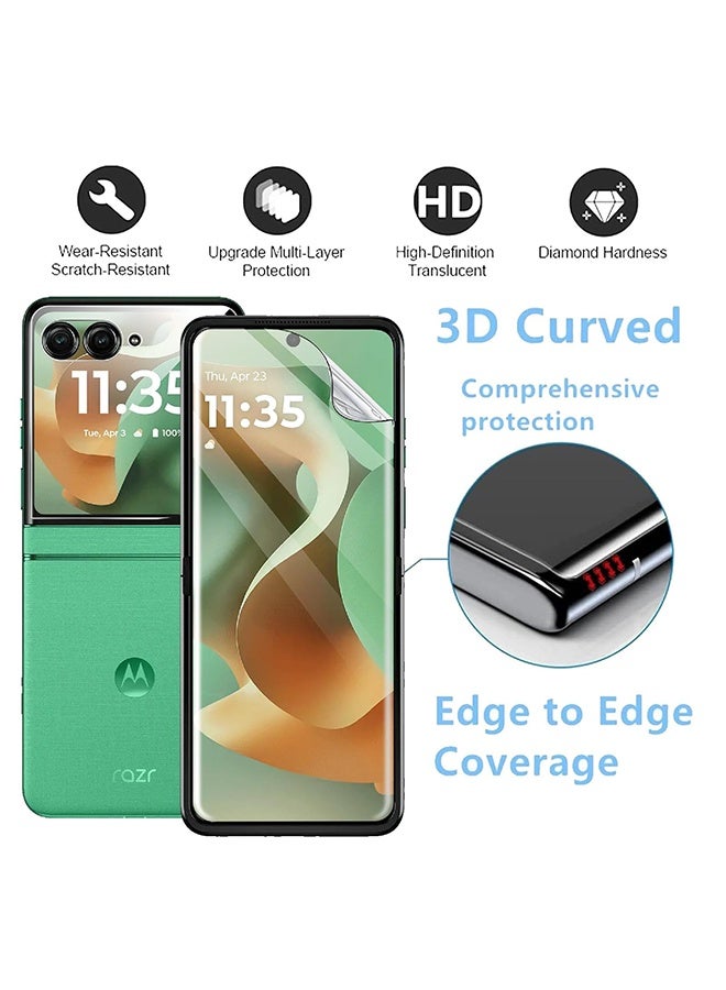 واقي شاشة يونيفرسال لهاتف موتورولا رازر 60 و50 (قطعتان أماميتان + قطعتان خارجيتان)، شفاف عالي الدقة، مقاوم للخدش، تغطية كاملة، مصنوع من مادة TPU عالية الدقة وناعمة. - view 2